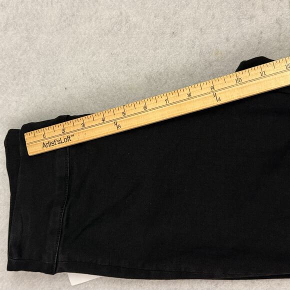 Driftwood Wyatt Jeans Womens L Black Pull On Boho Embroidered Hem Flare Leg NWT - Picture 6 of 14